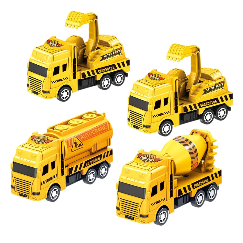 1 Pc Educational Cars Children Kid Pull Back Toy Warrior Engineering Vehicle Model Four Mini Cars
