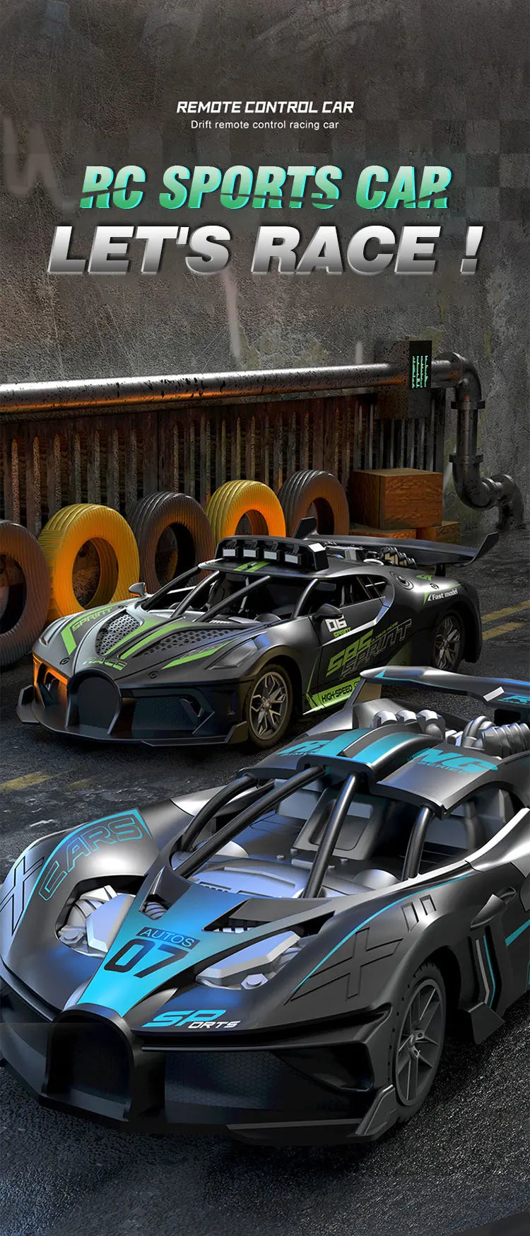 1/18 Rc Car High Speed Drift Sport Cars Remote Control Vehicle Sports Racing Car Toy Model Children Toys for Boys Birthday Gifts