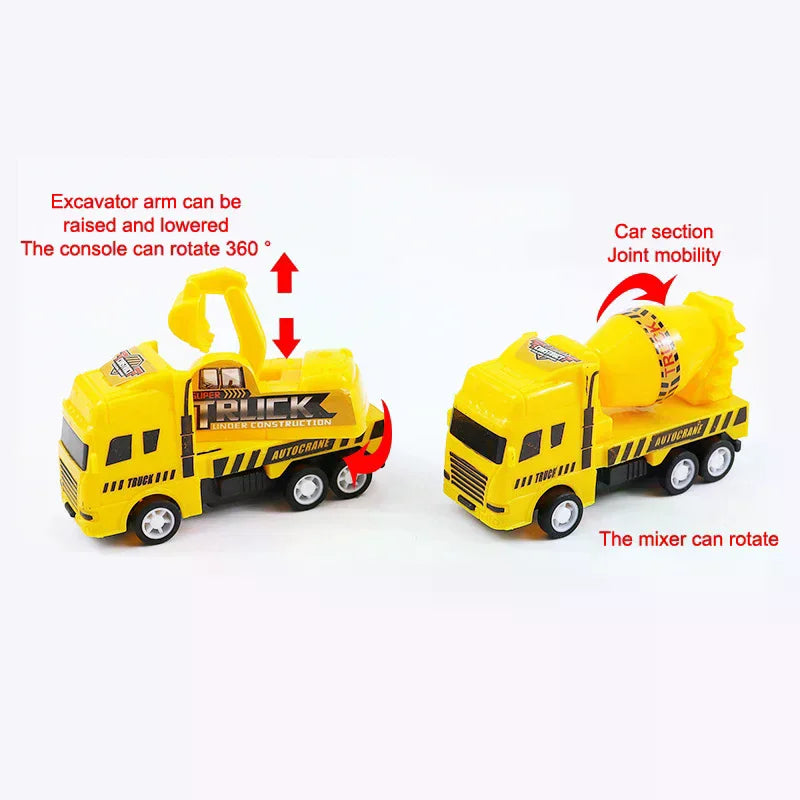1 Pc Educational Cars Children Kid Pull Back Toy Warrior Engineering Vehicle Model Four Mini Cars