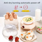 Portable Automatic Power Off Egg Boiler Multi-layer with Measuring Cup Breakfast Machine Mini Egg Steamer for Home Dormitory
