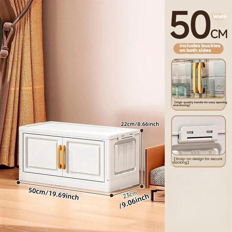 Double-door living room storage cabinet, folding floor-standing storage box, no installation required, simple storage cabinet