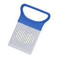 Effortlessly Slice Onions with this 1pc Colorful Onion Slicer Kitchen stainless steel potato chip onion holder