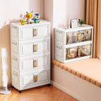 Double-door living room storage cabinet, folding floor-standing storage box, no installation required, simple storage cabinet